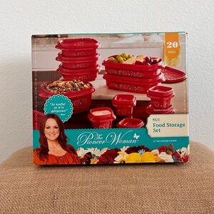The Pioneer Woman Mazie Red Floral Food Storage Set of 20